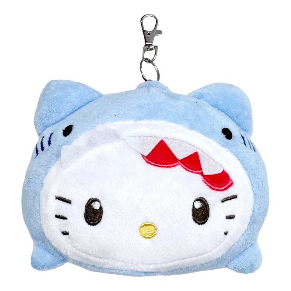 Sanrio Hello Kitty Jaws Cosplay Retractable Cord Pass Holder Plush Mascot